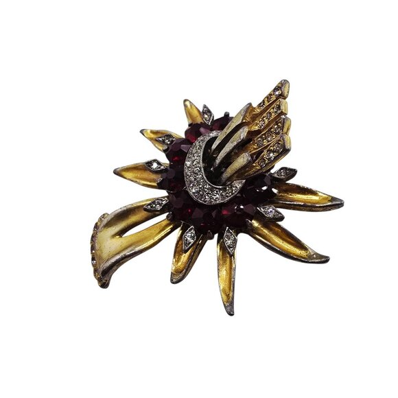 Antique Unsigned Reinad Heavy Older Dimensional Brooch (A8897) - Picture 3 of 8